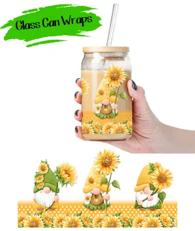 Gnome Sunflower Wrap for 16/20 oz Cups - UV DTF or Sublimation (SHIPS IN 3-7 BUS DAYS)