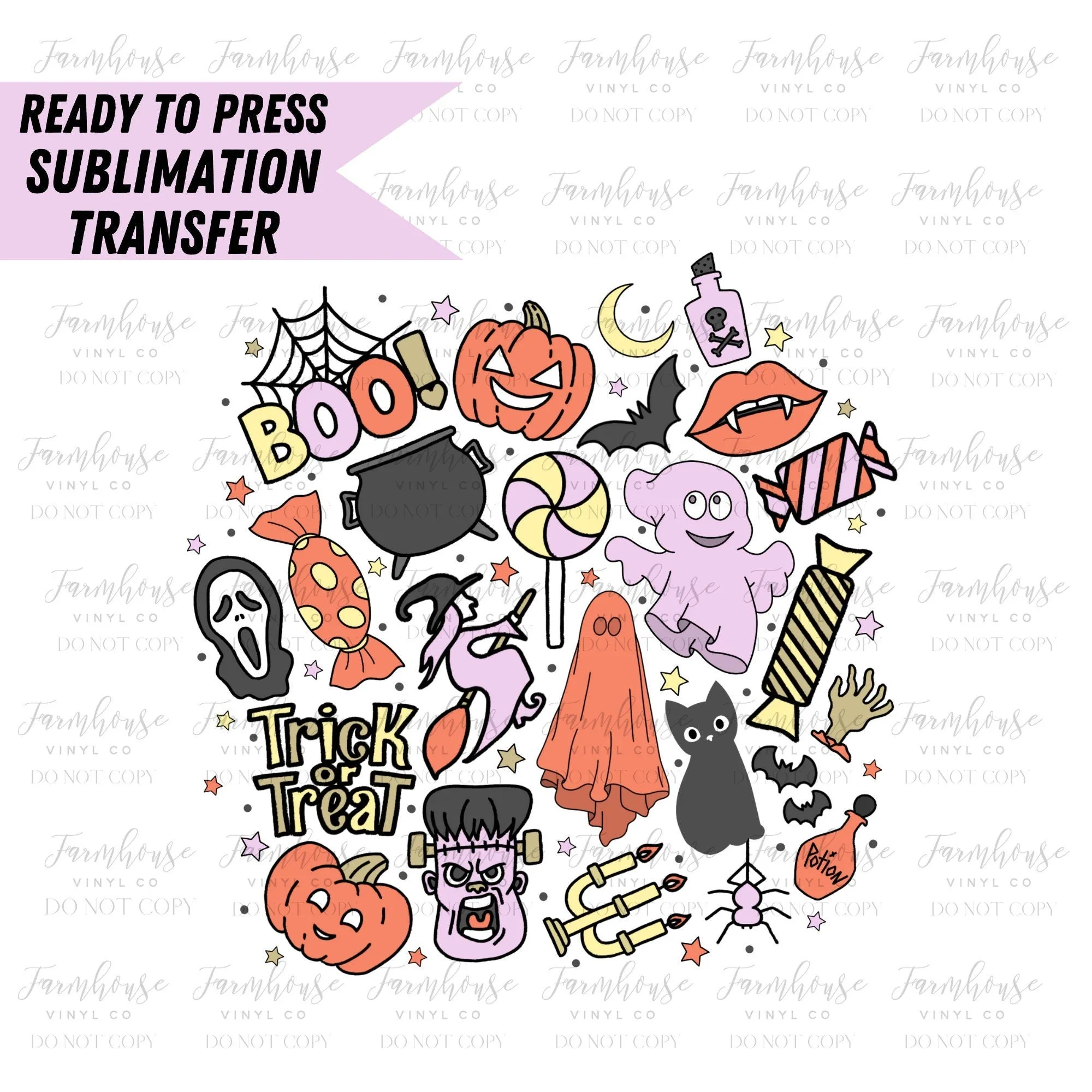 Halloween Little Things, Ready to Press Sublimation Transfer, Trending Graphic 22, Sublimation Prints, Witch Cauldron Halloween