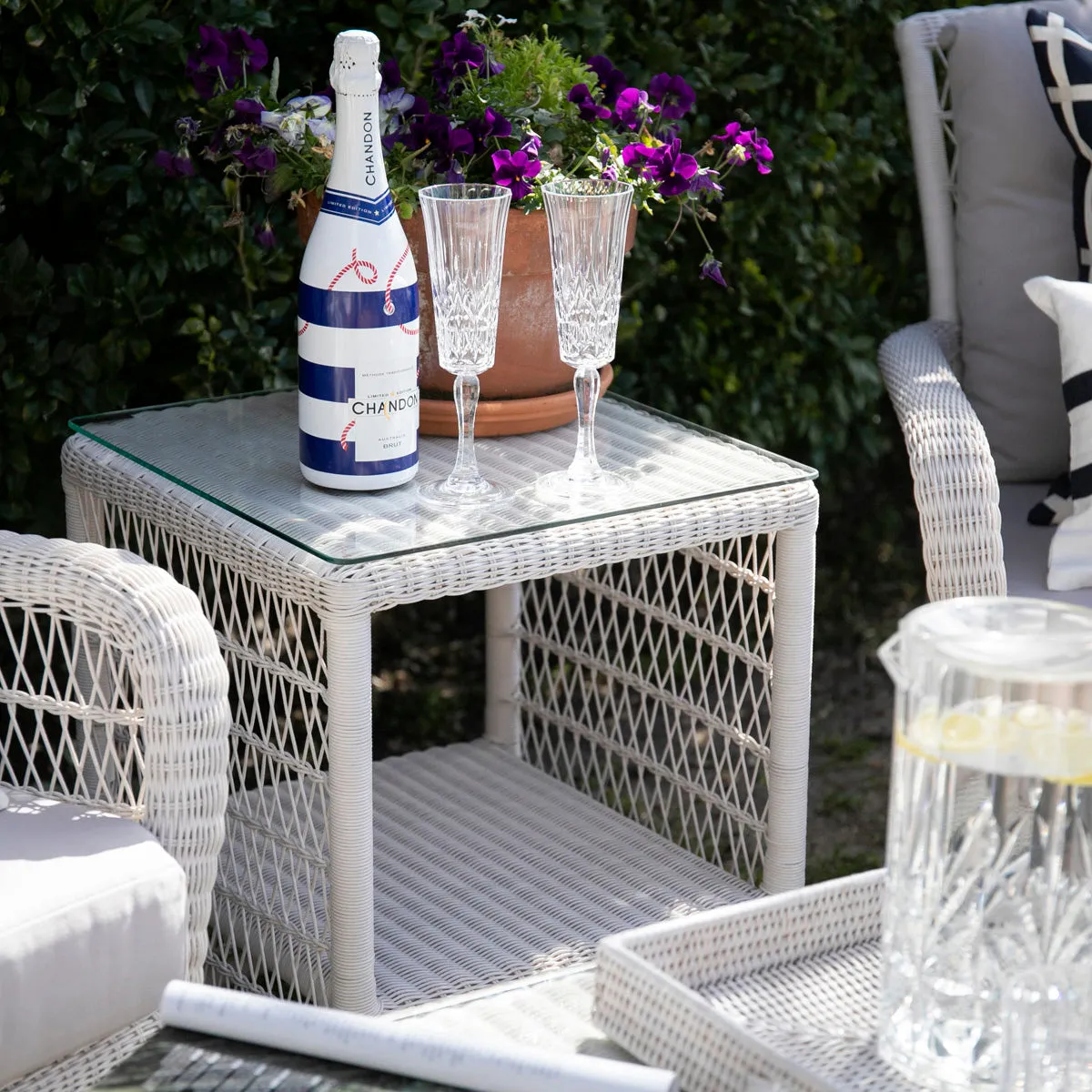 Hampton Outdoor Side Table White