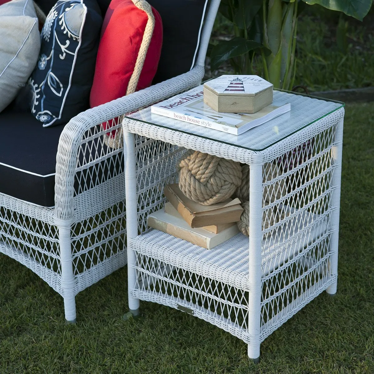 Hampton Outdoor Side Table White