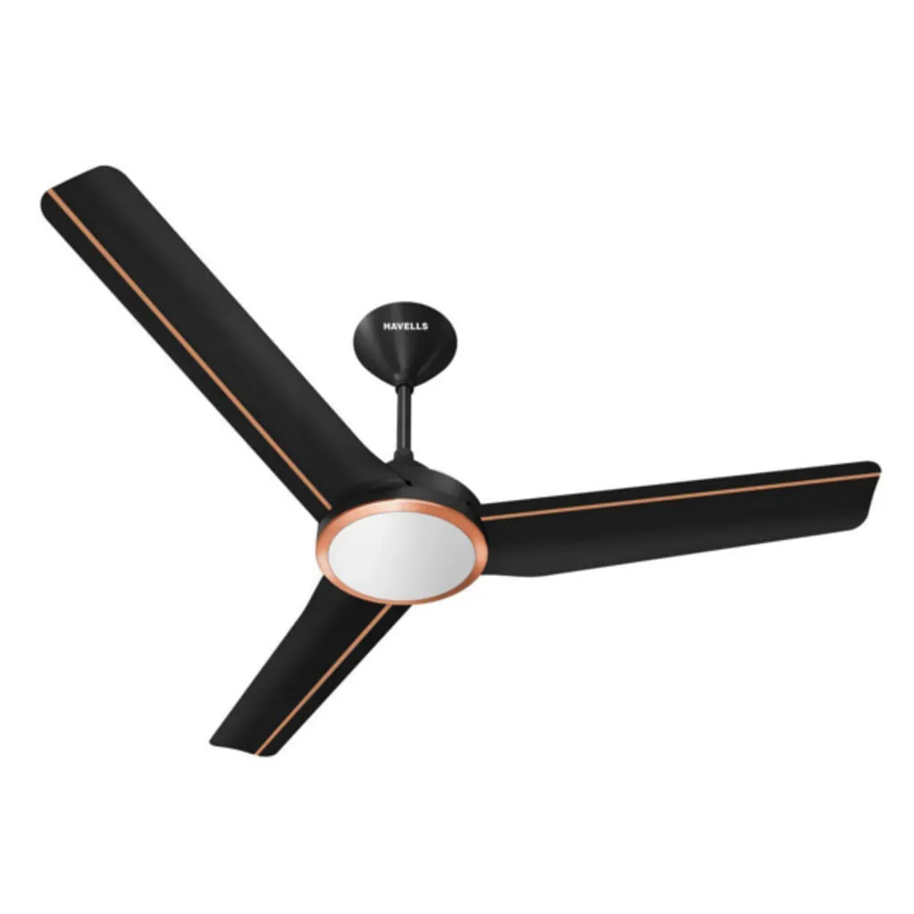 Havells Trinity UL Ceiling Fan With Under Light 1200mm Metallic Black LT Copper