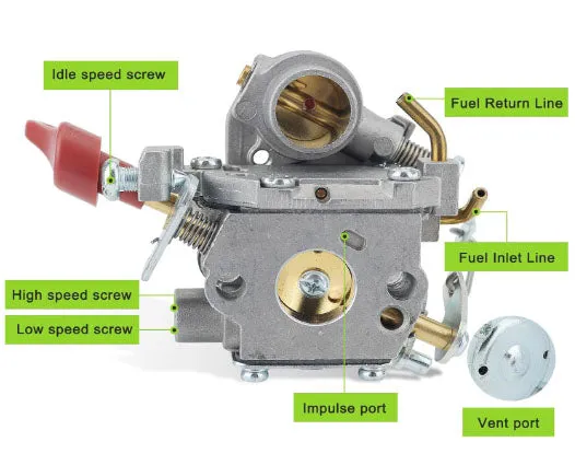 Hipa C1M-W44 Carburetor For Poulan Pro PP338PT PP033 PP133 PP333 BC233 BC433 Craftsman 358791170 358791140 358795920 Trimmer # 545008042 545189502