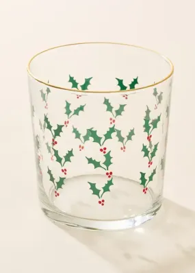 Holly jolly glass tumbler