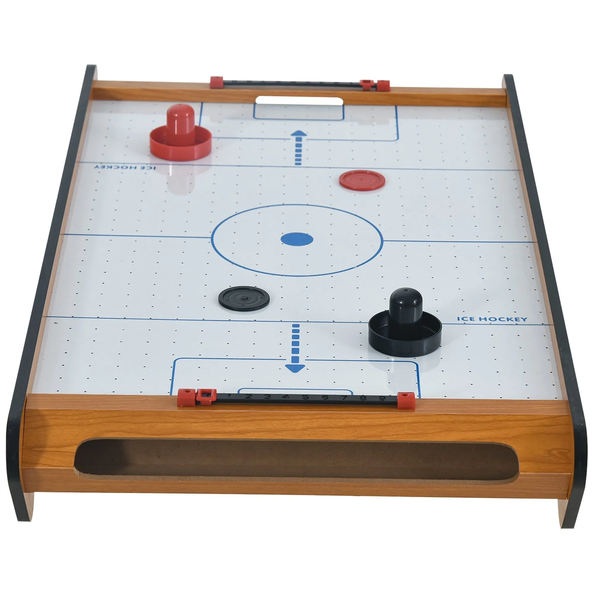 HOMCOM ABS Plastic Mini Air Hockey Table-Top Brown