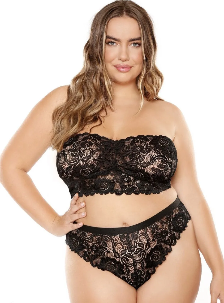 Hot Babe In Love- Plus Size Bandau Top & Panties