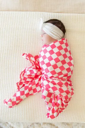 HOT PINK   WHITE CHECKER | SWADDLE