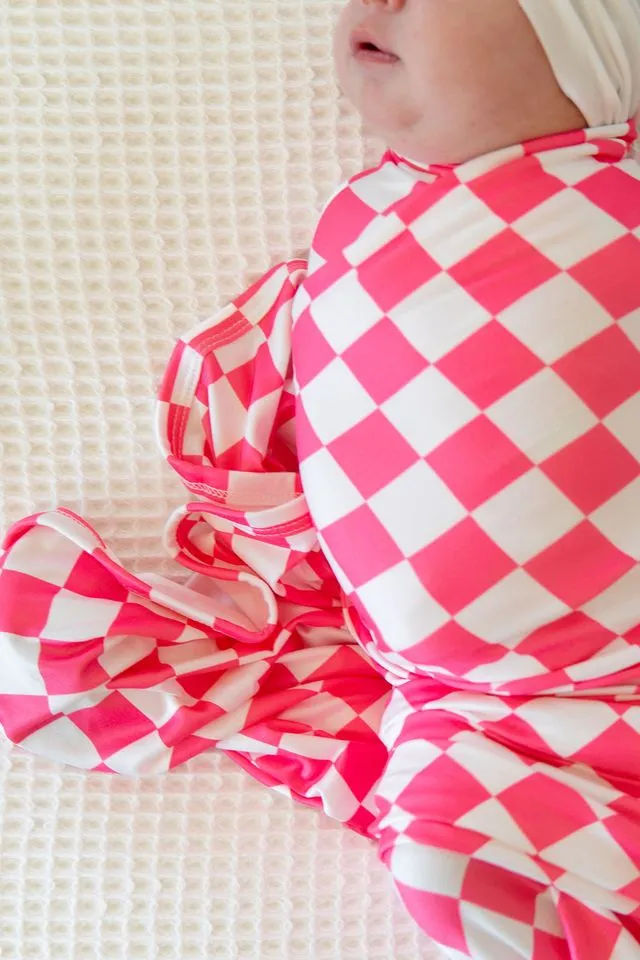 HOT PINK   WHITE CHECKER | SWADDLE