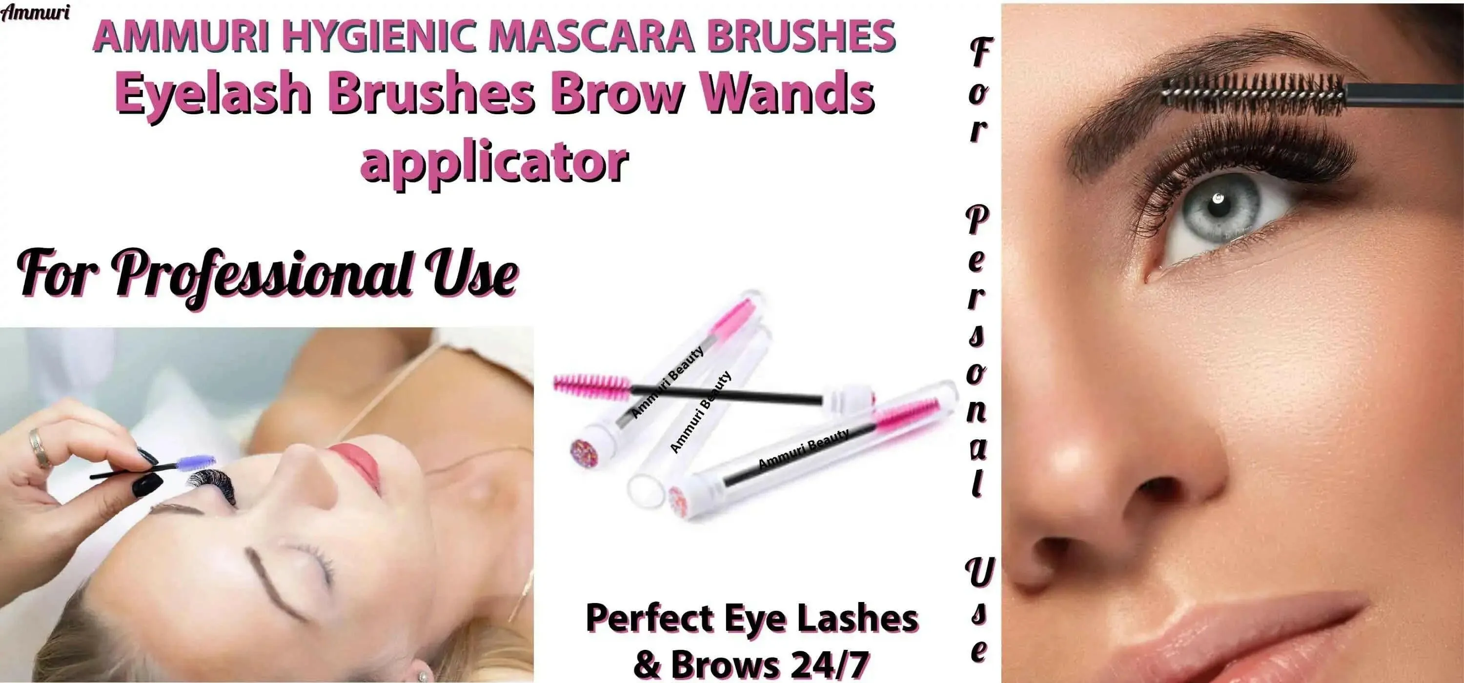 Hygienic Mascara Brushes Eyelash Brush and Brow Wand Applicator