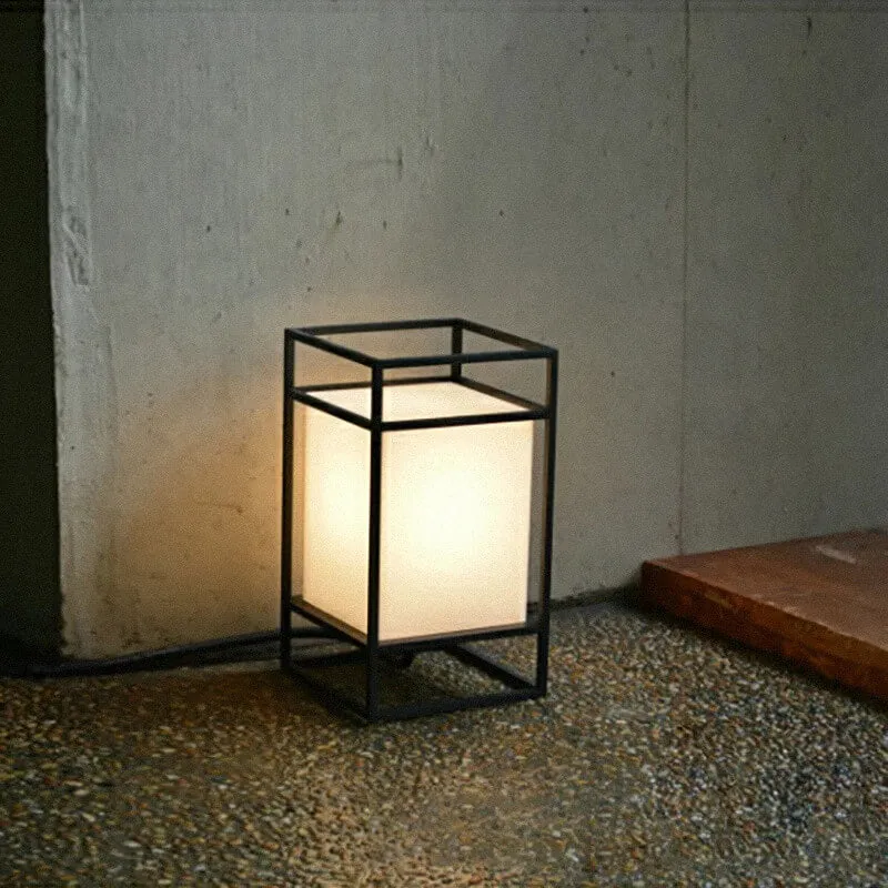 Japanese Tatami Rectangular Iron Fabric 1-Light Standing Floor Lamp