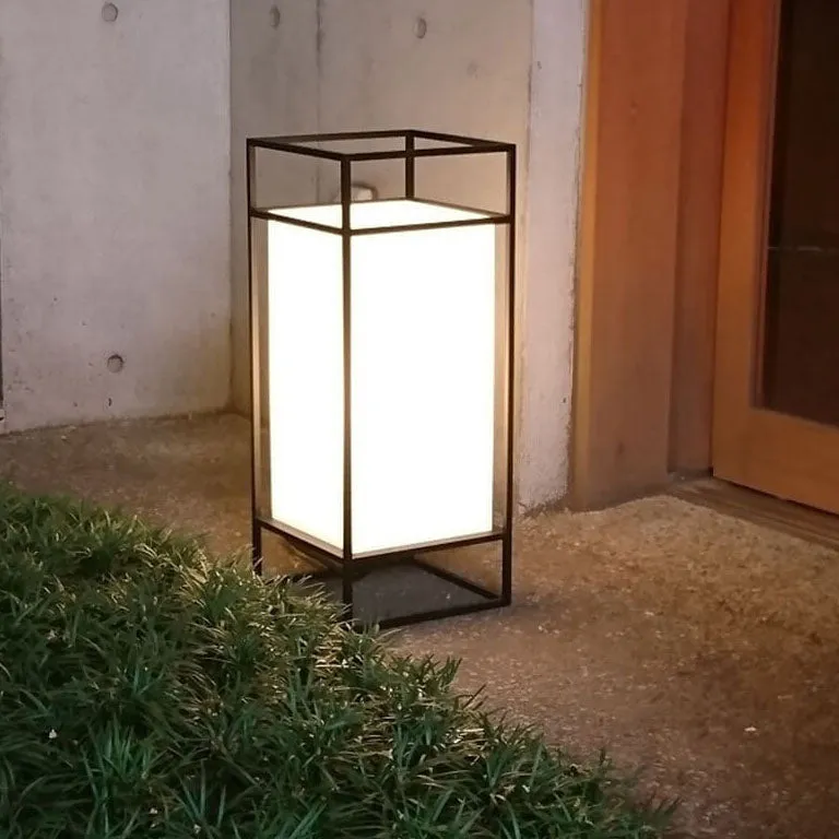 Japanese Tatami Rectangular Iron Fabric 1-Light Standing Floor Lamp