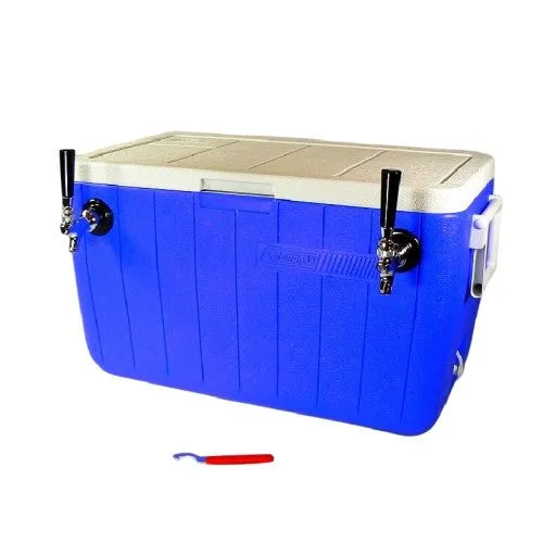 Jockey Box Cooler - 2 Taps, 50' 3/8" Stainless Steel Coils, 48qt