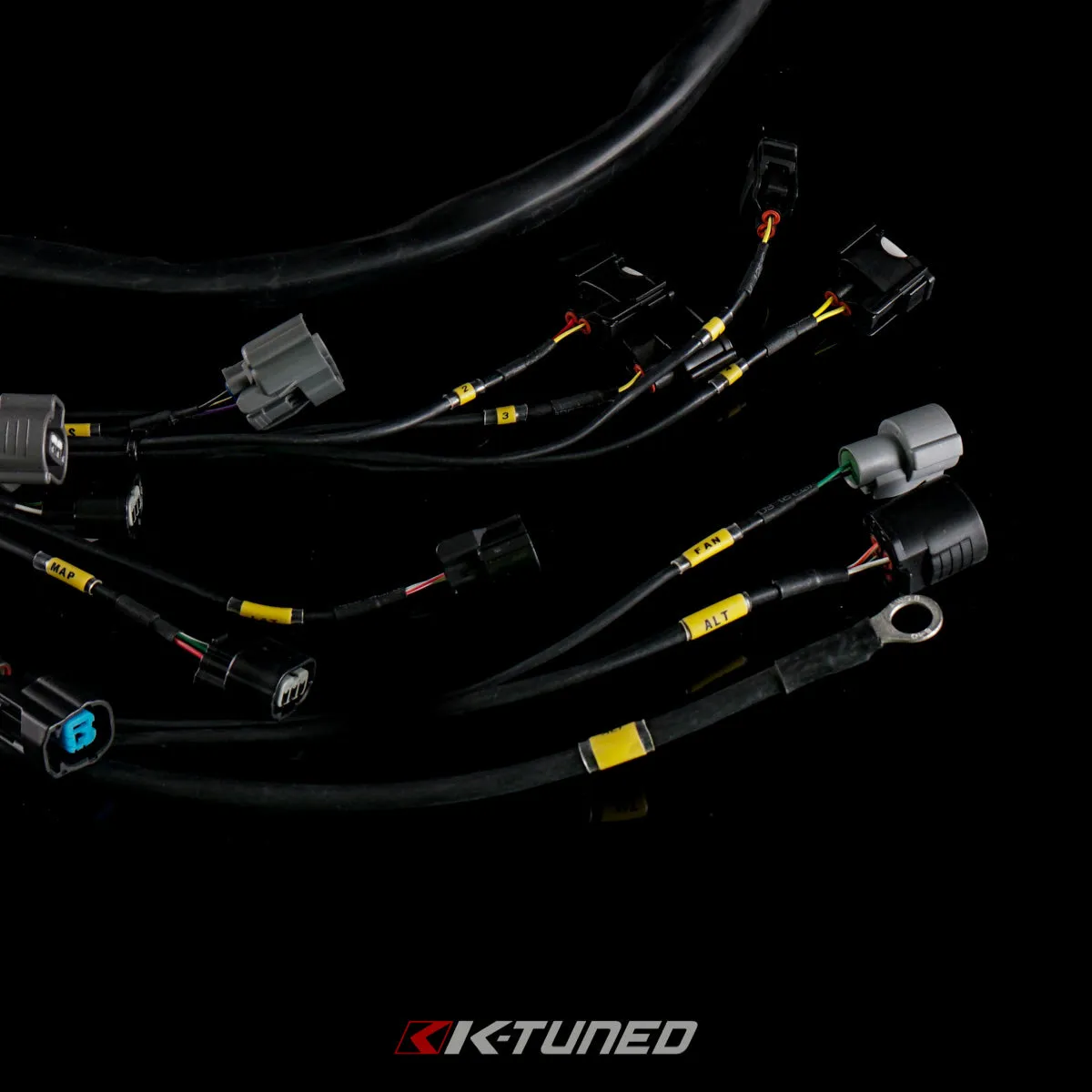 K-Tuned K-Series Engine Harness - Race-Grade w/Raychem DR-25 - OEM Routing (No Power Wire) - KTH-41R-ENG