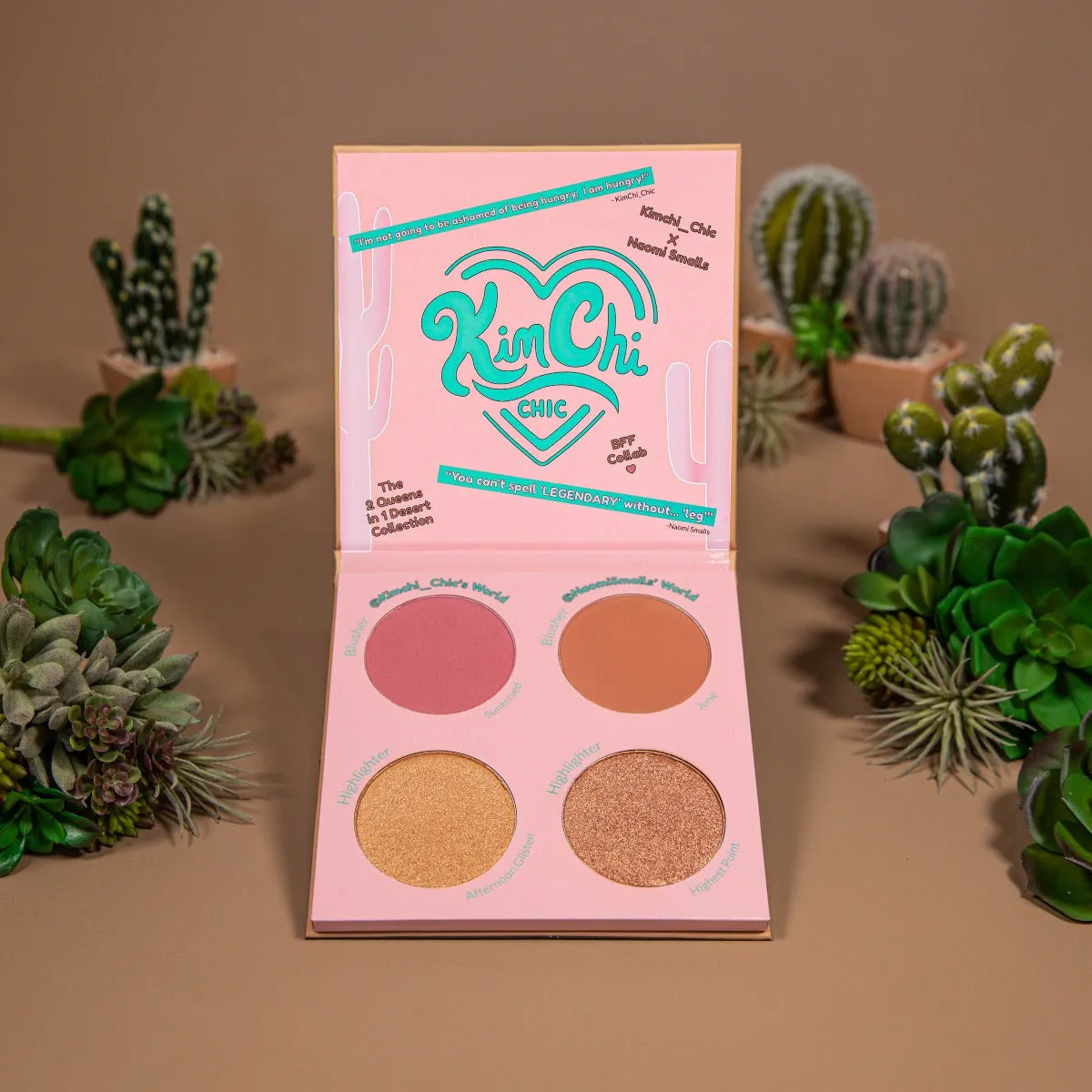 KIMCHI X NAOMI SMALLS: 2 Queens in 1 Desert Sunkissed in June Blush Palette - Vegan