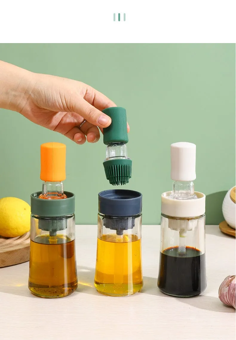 Kitchen Glass Silicone Oil Brush Bottle