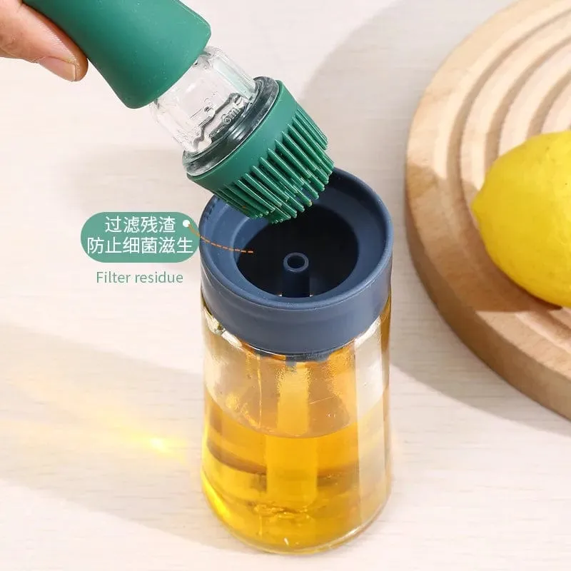 Kitchen Glass Silicone Oil Brush Bottle