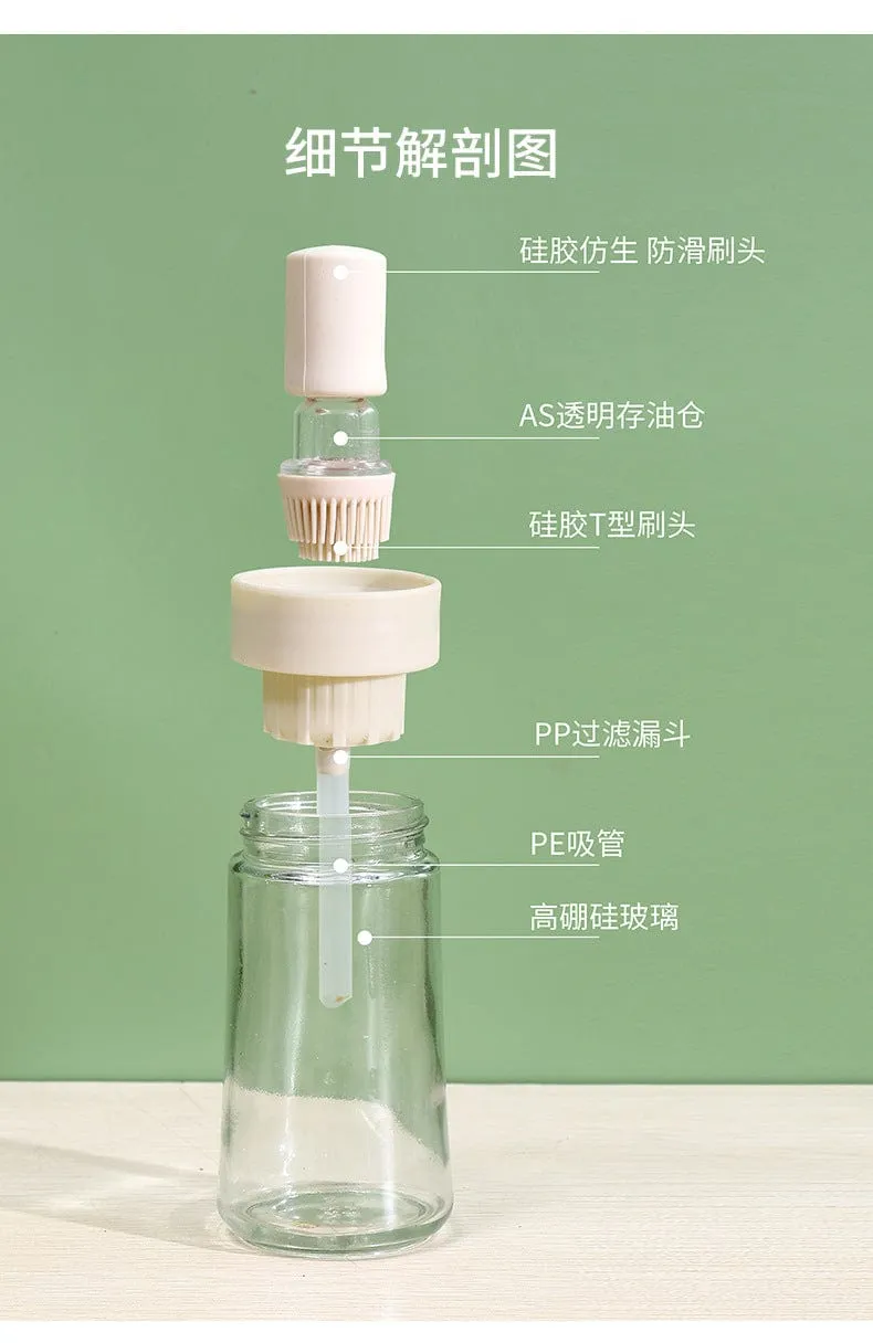 Kitchen Glass Silicone Oil Brush Bottle