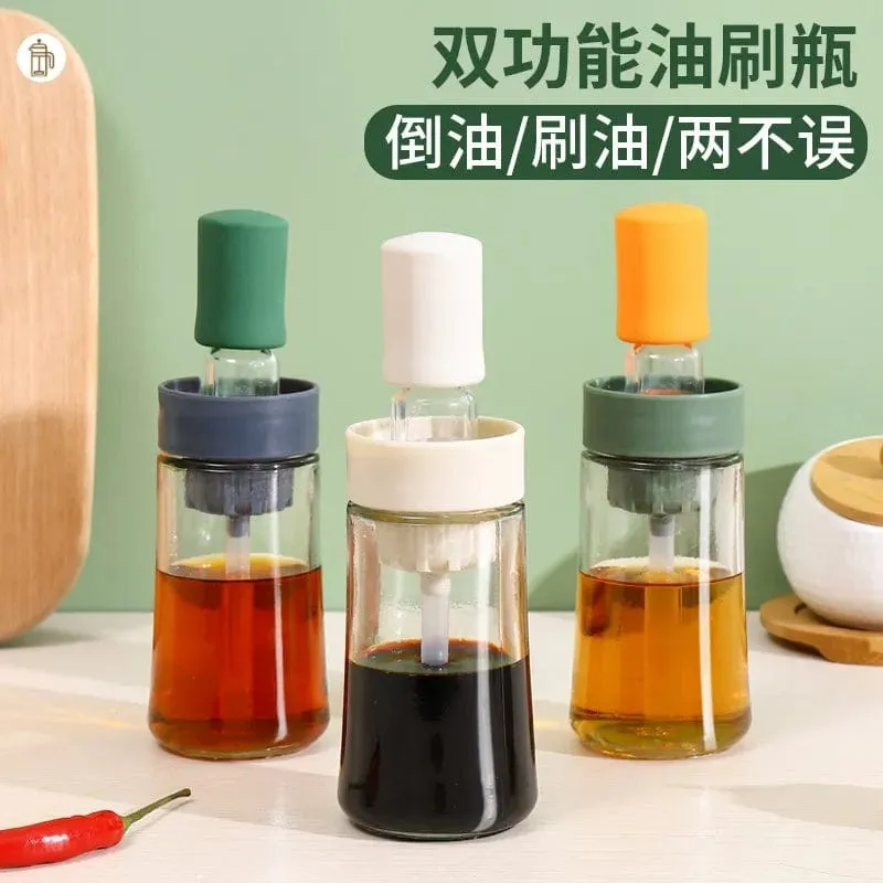 Kitchen Glass Silicone Oil Brush Bottle