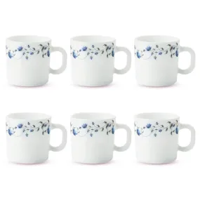 Larah By Borosil - Helena Opalware Cup Set, 6 Pieces, White