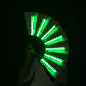 Large Green LED Hand Fan