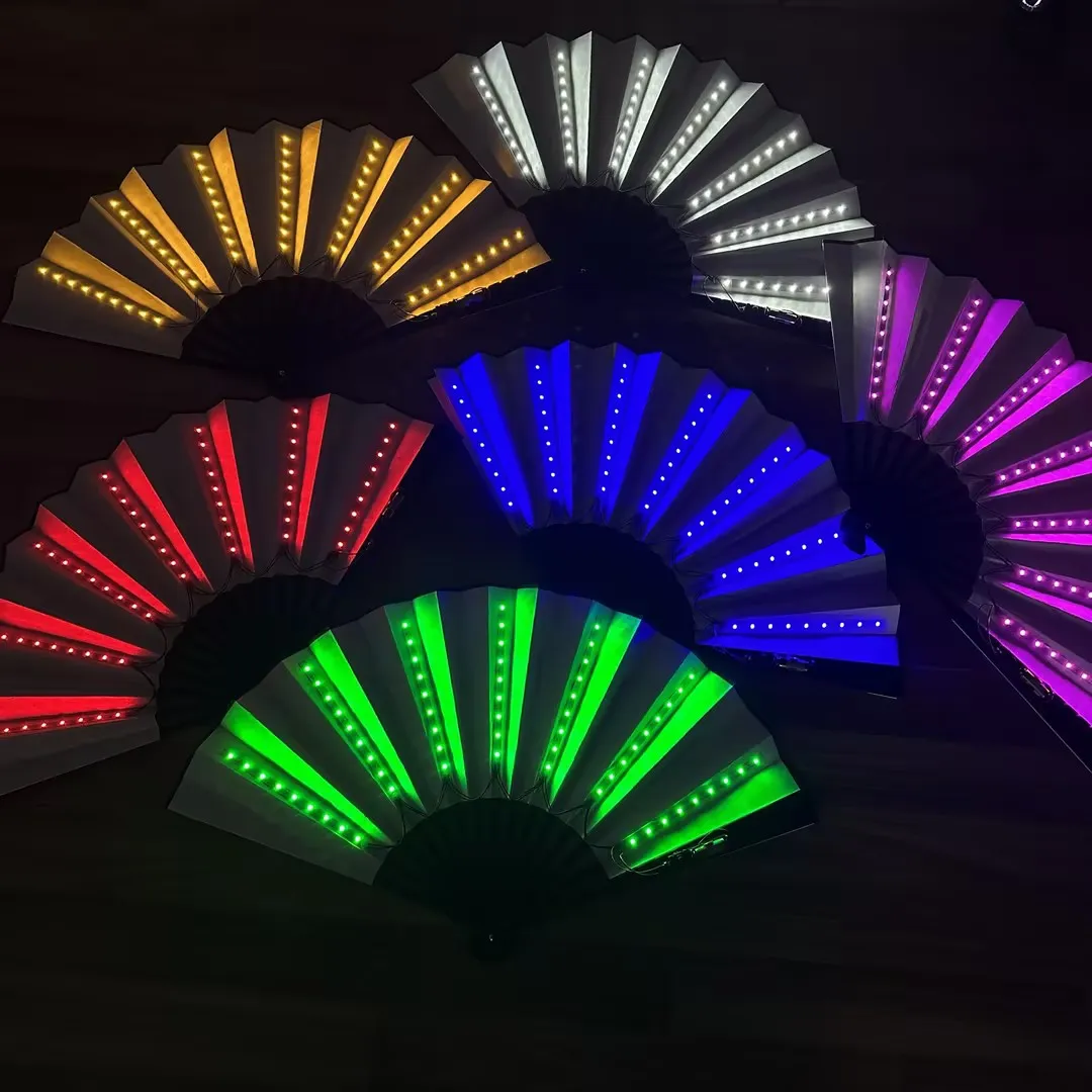 Large Green LED Hand Fan