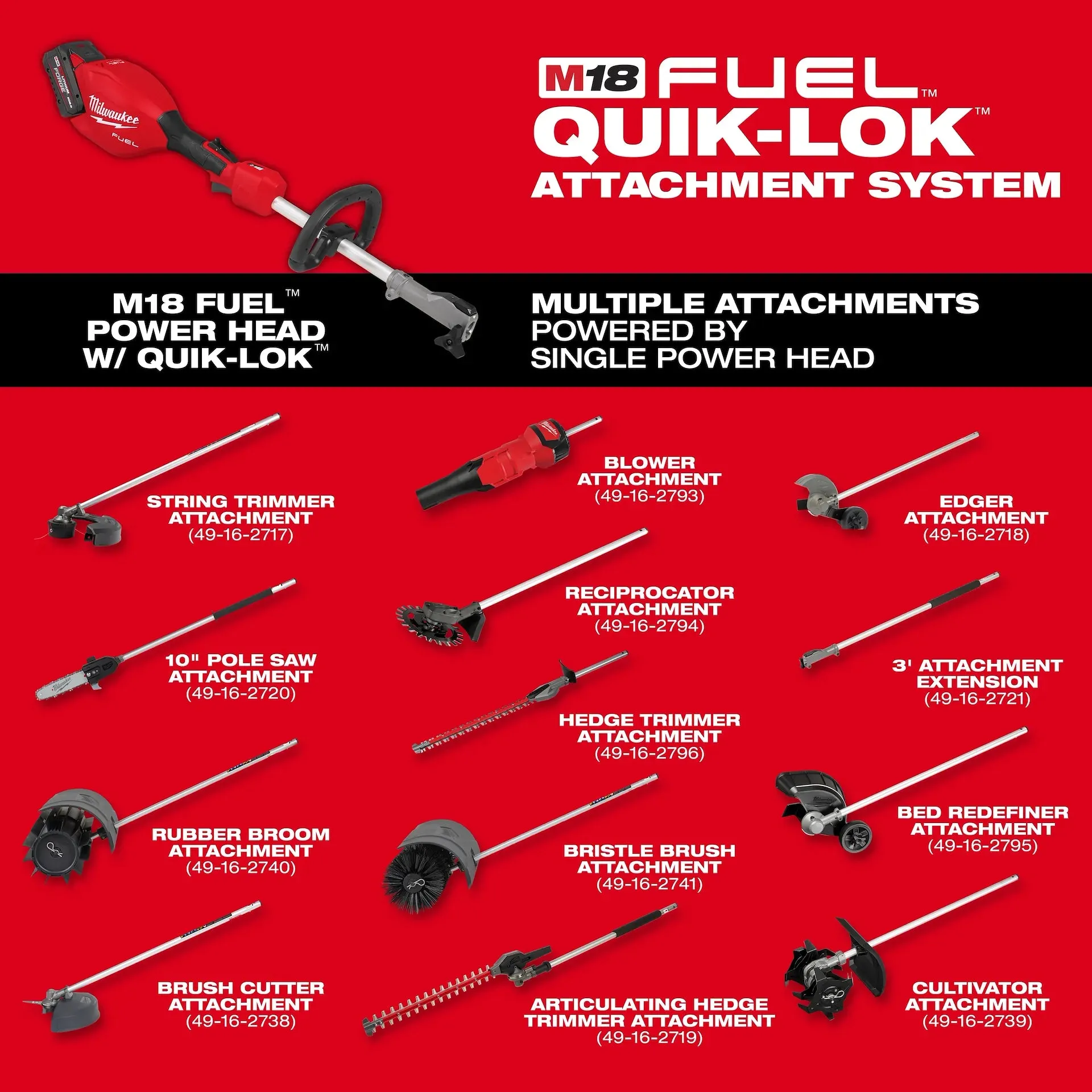 Lawn Trimmer - Milwaukee M18 FUEL™ String Trimmer w/ QUIK-LOK™, 3016-20ST / 3016-21ST