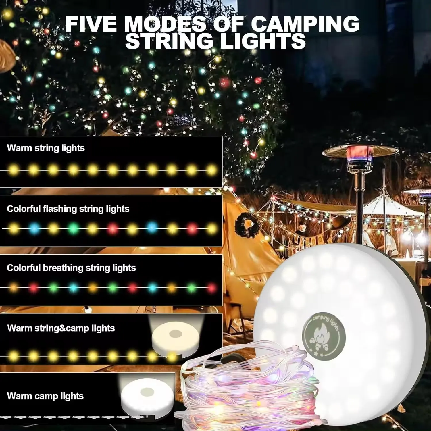 LED Camping Fairy Lights with Reel 10M