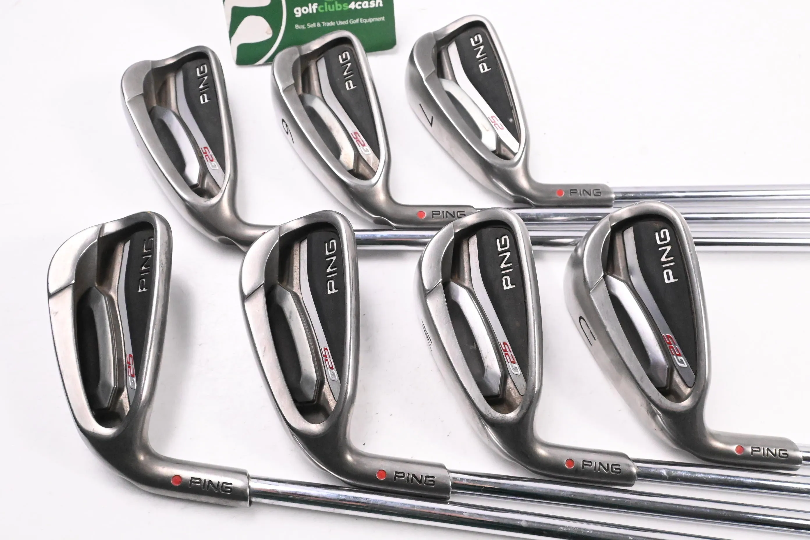 Left Hand Ping G25 Irons / 5-PW UW / Red Dot / Regular Flex Ping CFS Shafts