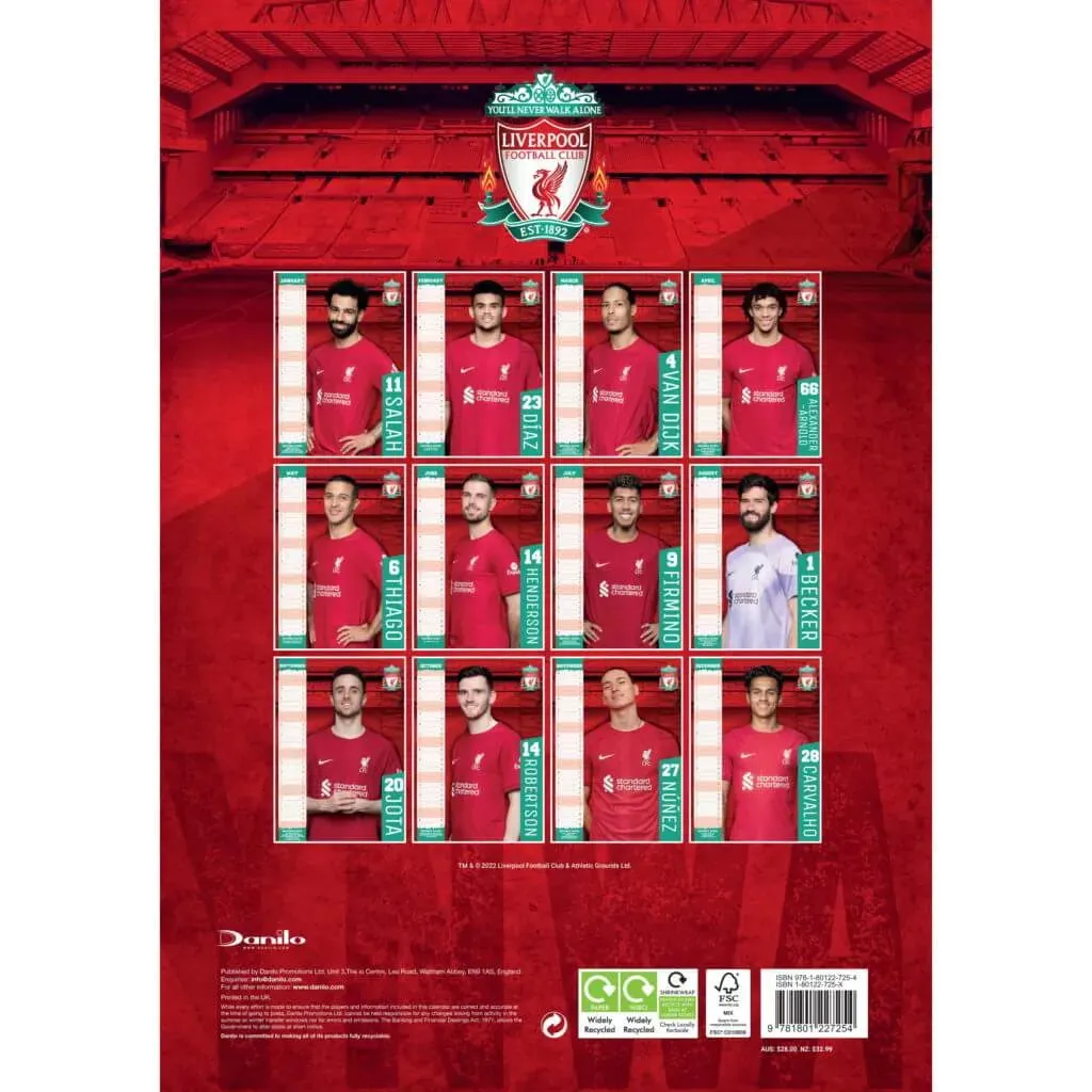 Liverpool 2023 Official Calendar