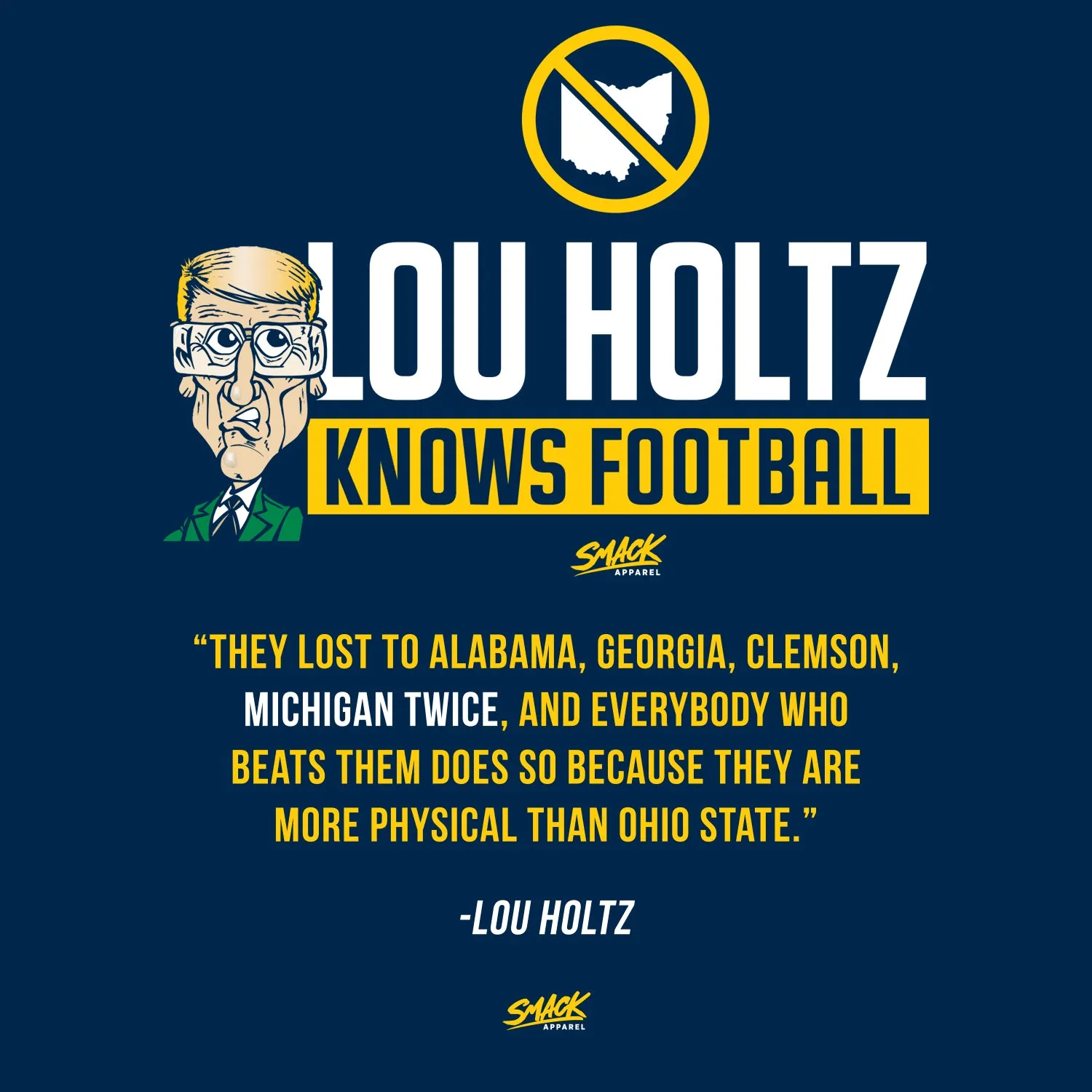 Lou Holtz Knows Football T-Shirt for Michigan College Fans (SM-5XL)