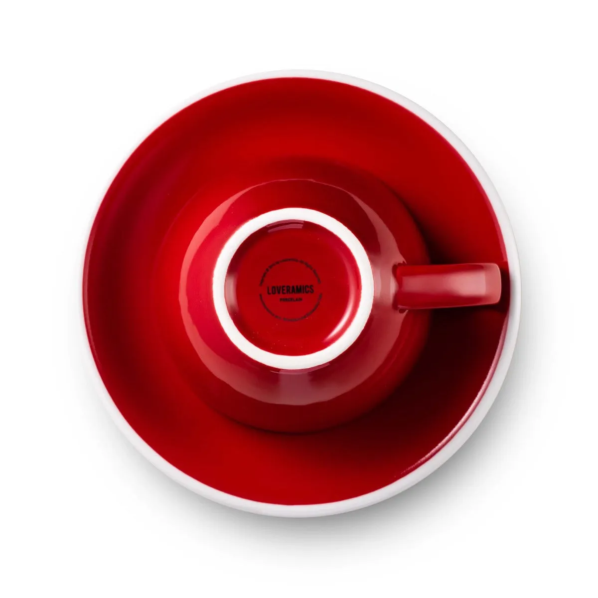 Loveramics Egg Style Latte Cup & Saucer - Red (10oz/300ml)