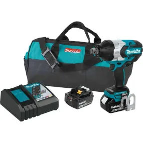 Makita 18V LXT‚® 3/4" Square Drive High Torque Impact Wrench Kit with Friction Ring Anvil, 5.0Ah