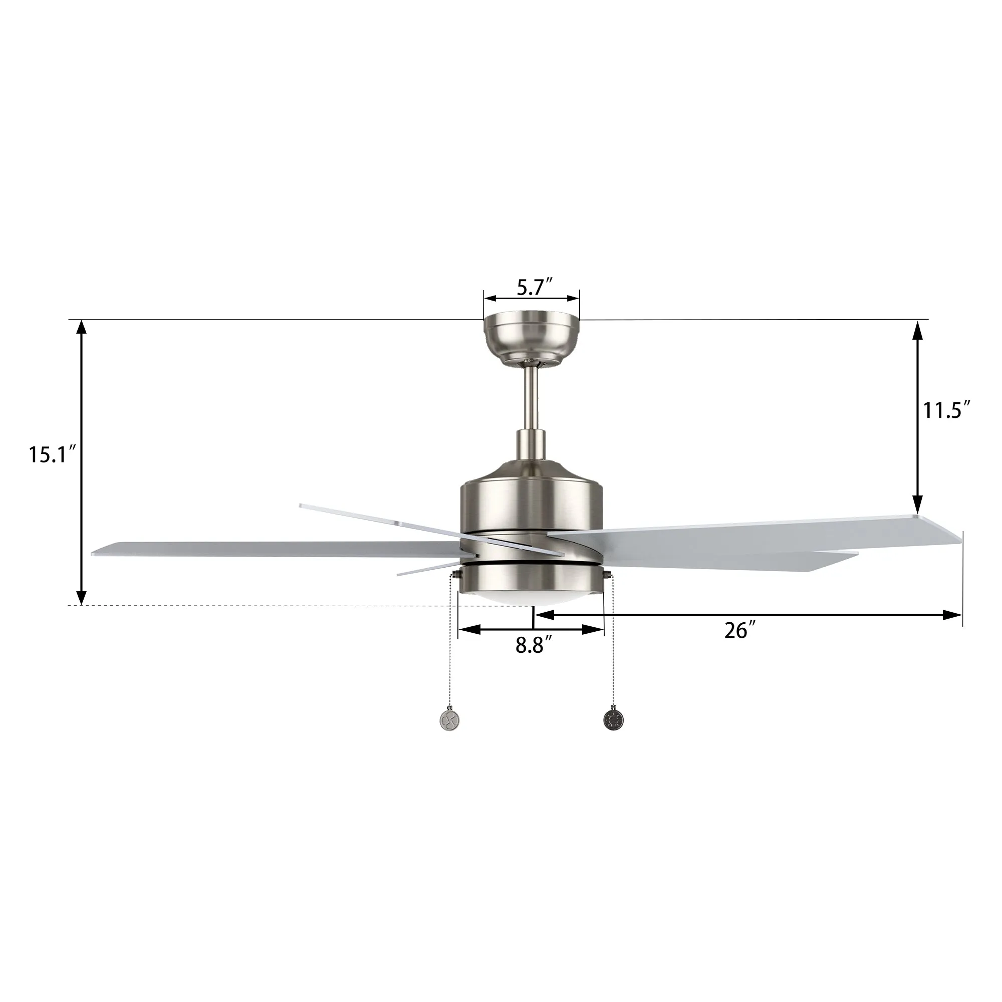 Maxfield 52 inch Ceiling Fan with LED Light Kit Pull Chain