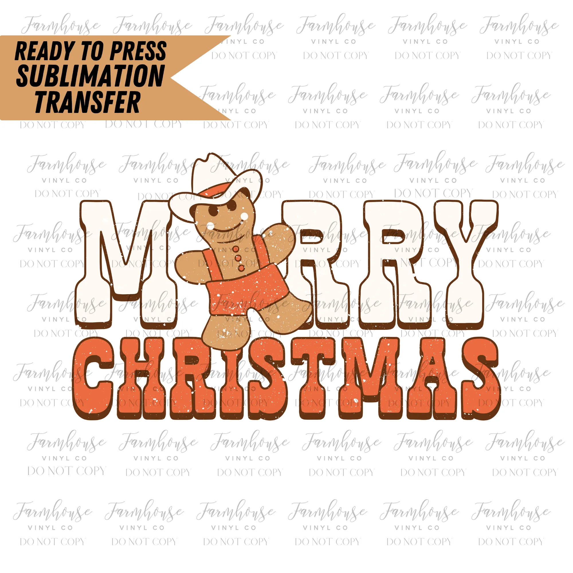 Merry Christmas Ready to Press Sublimation Transfer