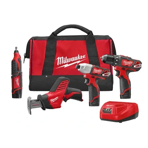 Milwaukee 2497-24H M12™ Cordless LITHIUM-ION 4-Tool Combo Kit