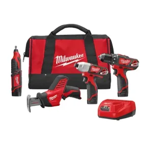 Milwaukee 2497-24H M12™ Cordless LITHIUM-ION 4-Tool Combo Kit