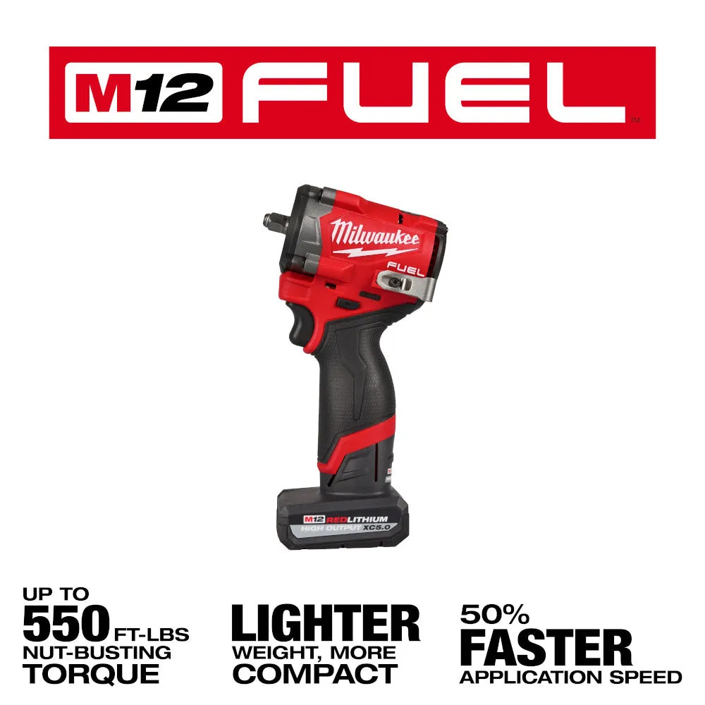 Milwaukee 2562-21 M12 FUEL Stubby 3/8" Impact Wrench Kit