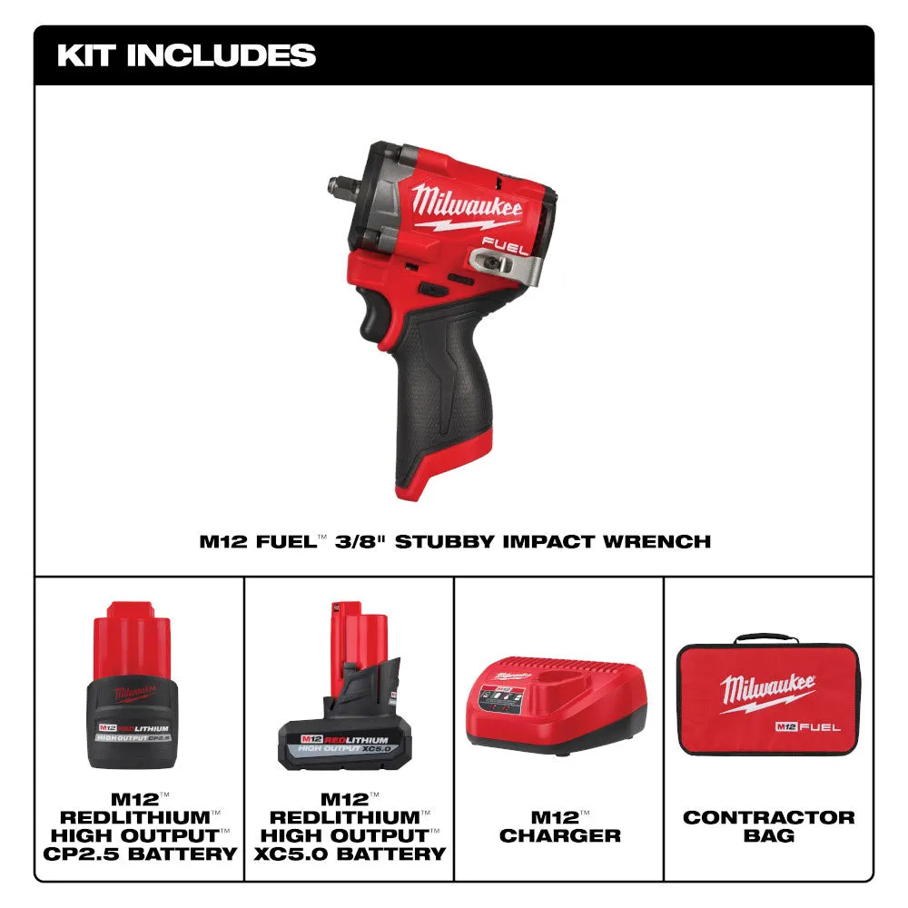 Milwaukee 2562-22 M12 FUEL  Stubby 3/8" Impact Wrench Kit