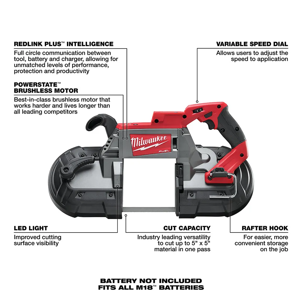 Milwaukee 2729-20-20 M18 FUEL 18V Deep Cut Band Saw w/ M18 Fuel Grinder