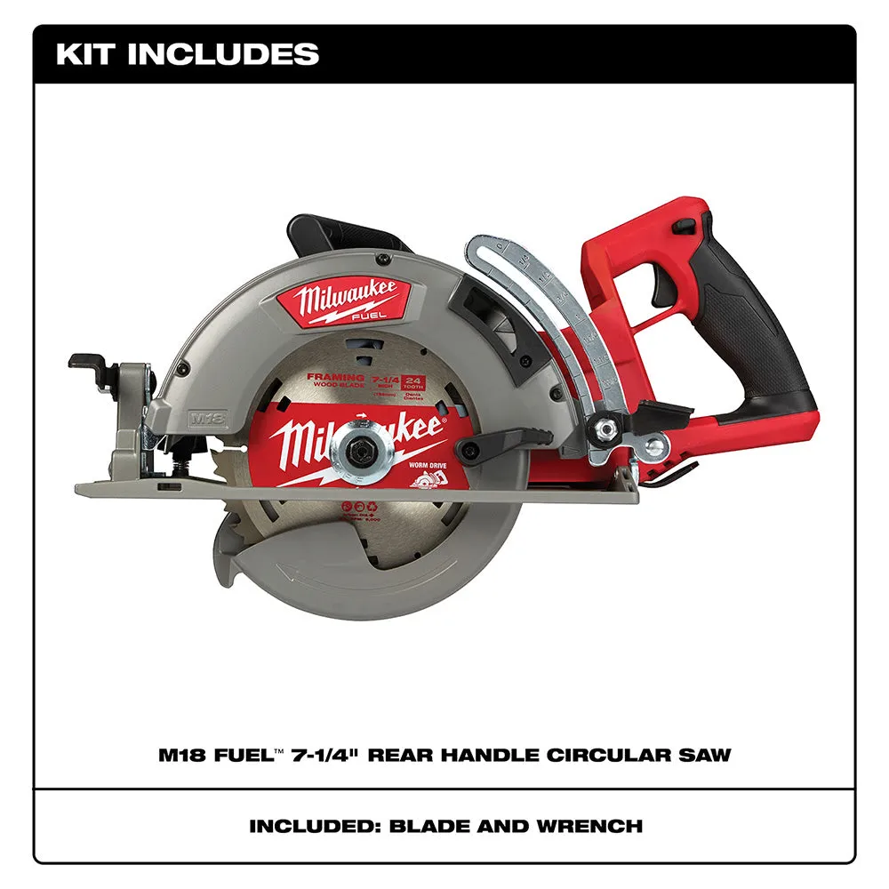 Milwaukee 2830-20 M18 FUEL Rear Handle 7-1/4" Circular Saw - Tool Only