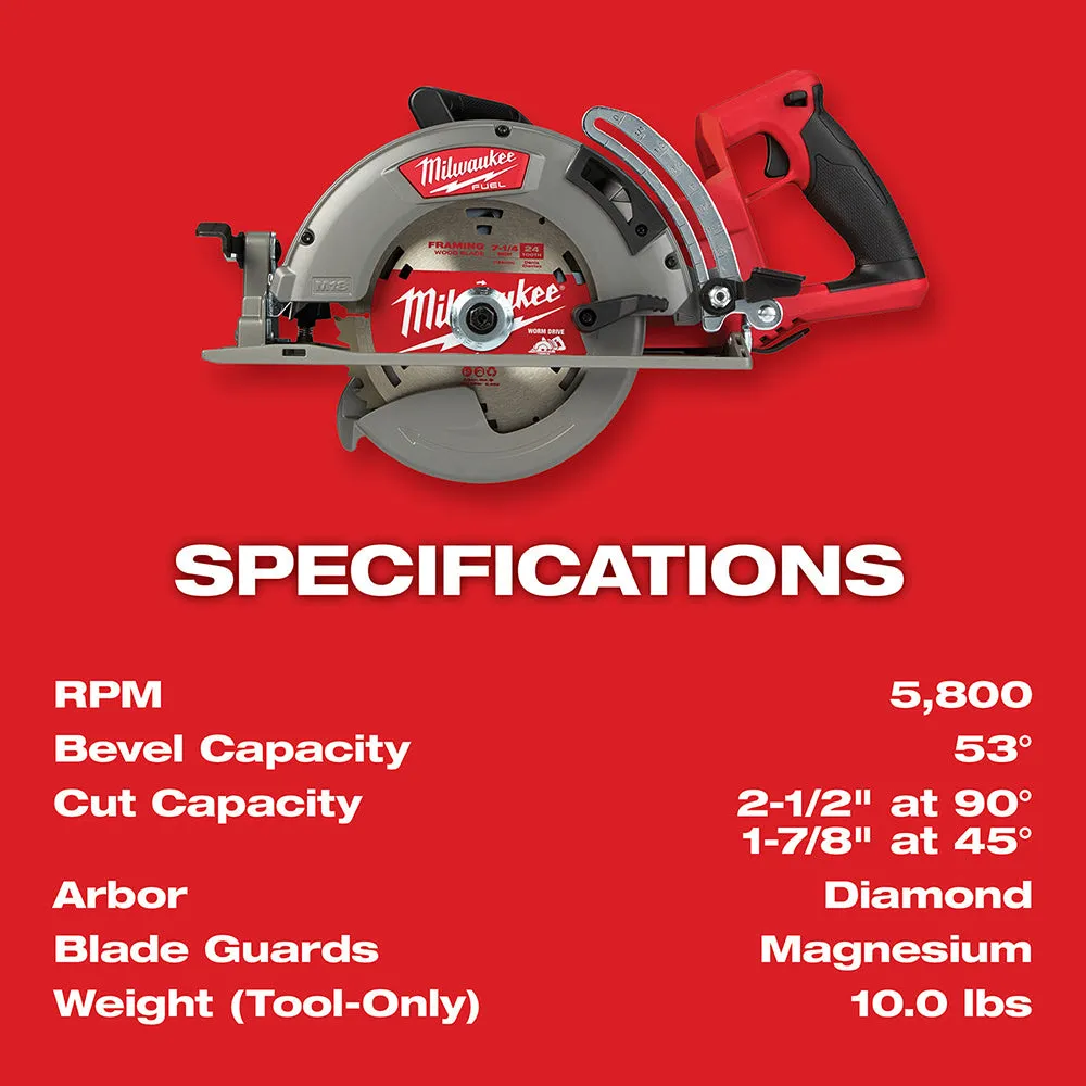 Milwaukee 2830-20 M18 FUEL Rear Handle 7-1/4" Circular Saw - Tool Only