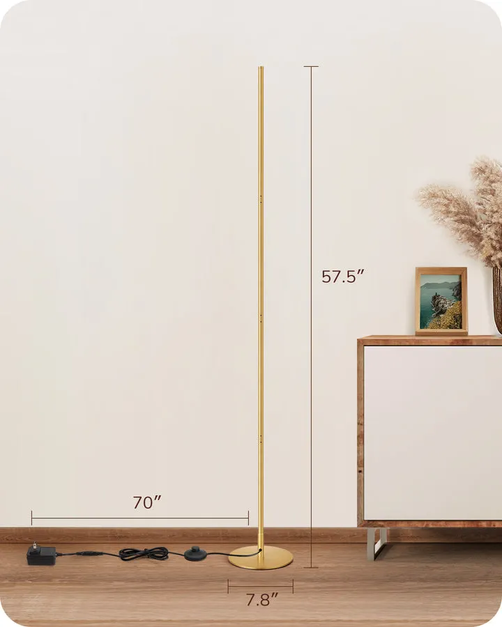 Modern Slim Dimmable LED Corner Floor Lamp, Gold-HFLCB1A