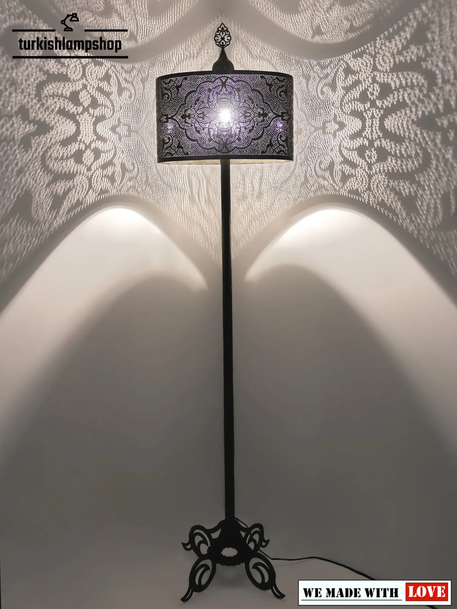 Moroccan Floor Lamp Shade Industrial Standing Light