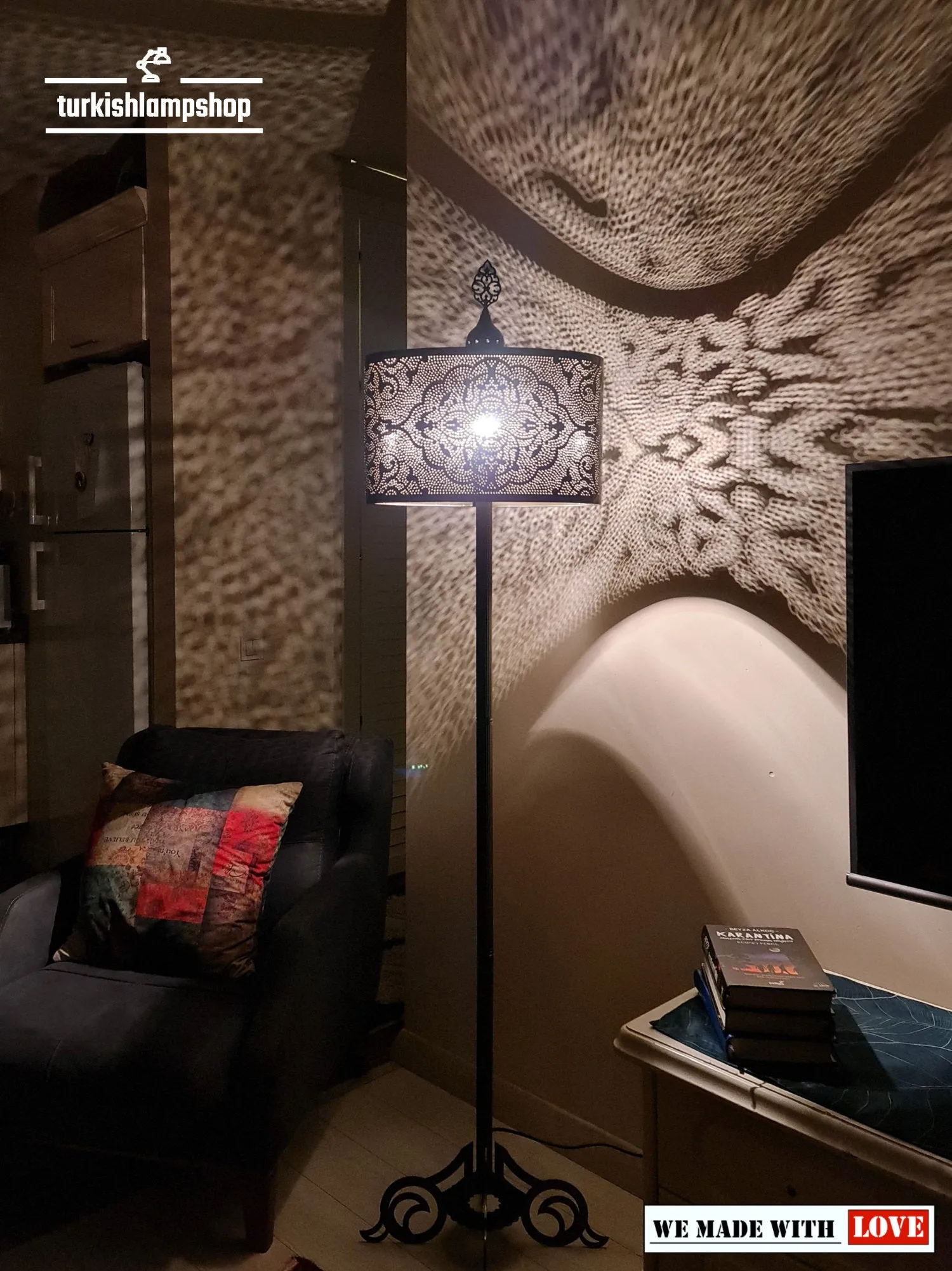 Moroccan Floor Lamp Shade Industrial Standing Light