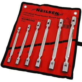 Neilsen CT1657 6 Pce Flexi Head Socket Wrench Set - Dual Head 8 9 10 11 12 13 14 15 16 17 18 19