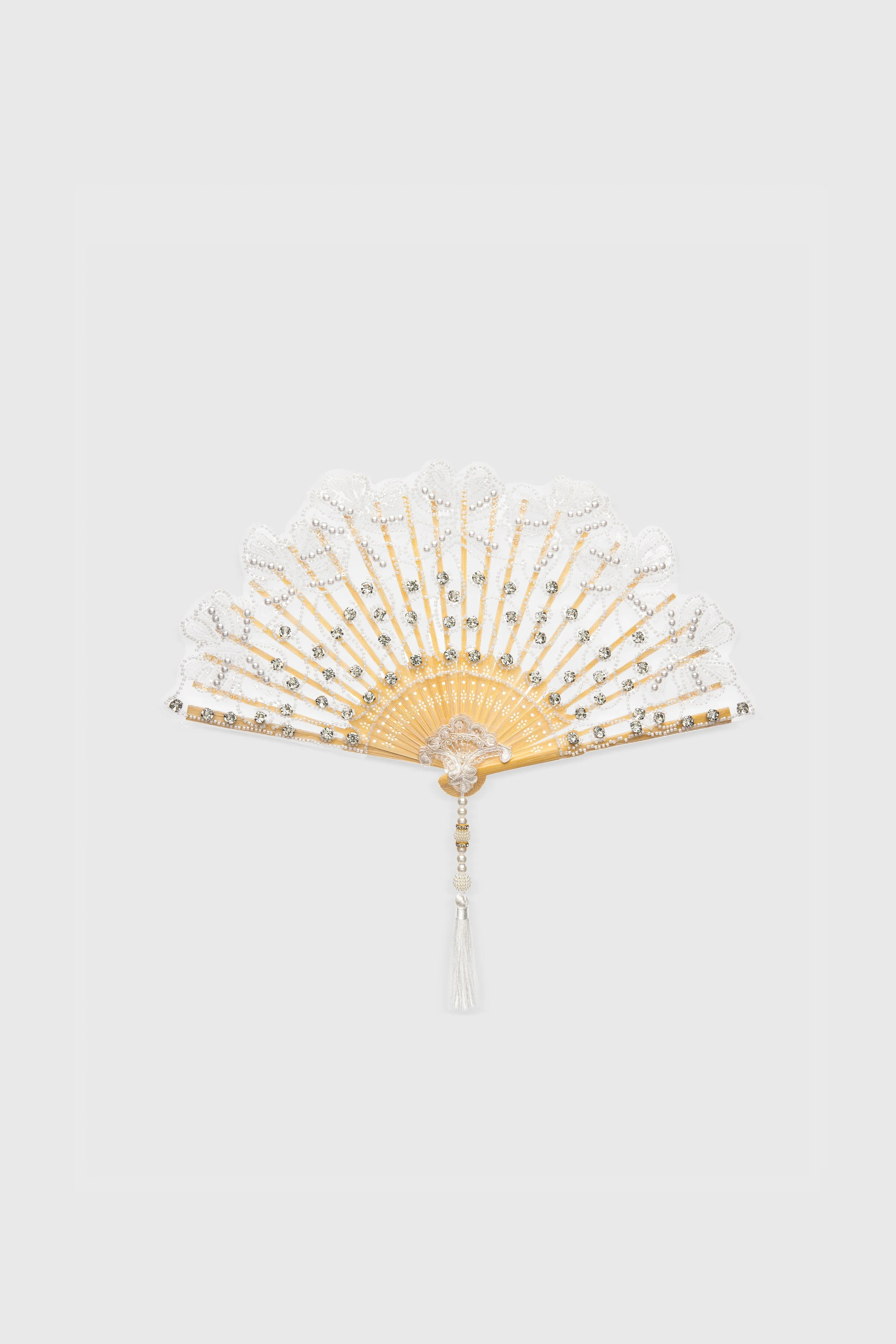 Non-Foldable Vintage Lace Handheld Fan