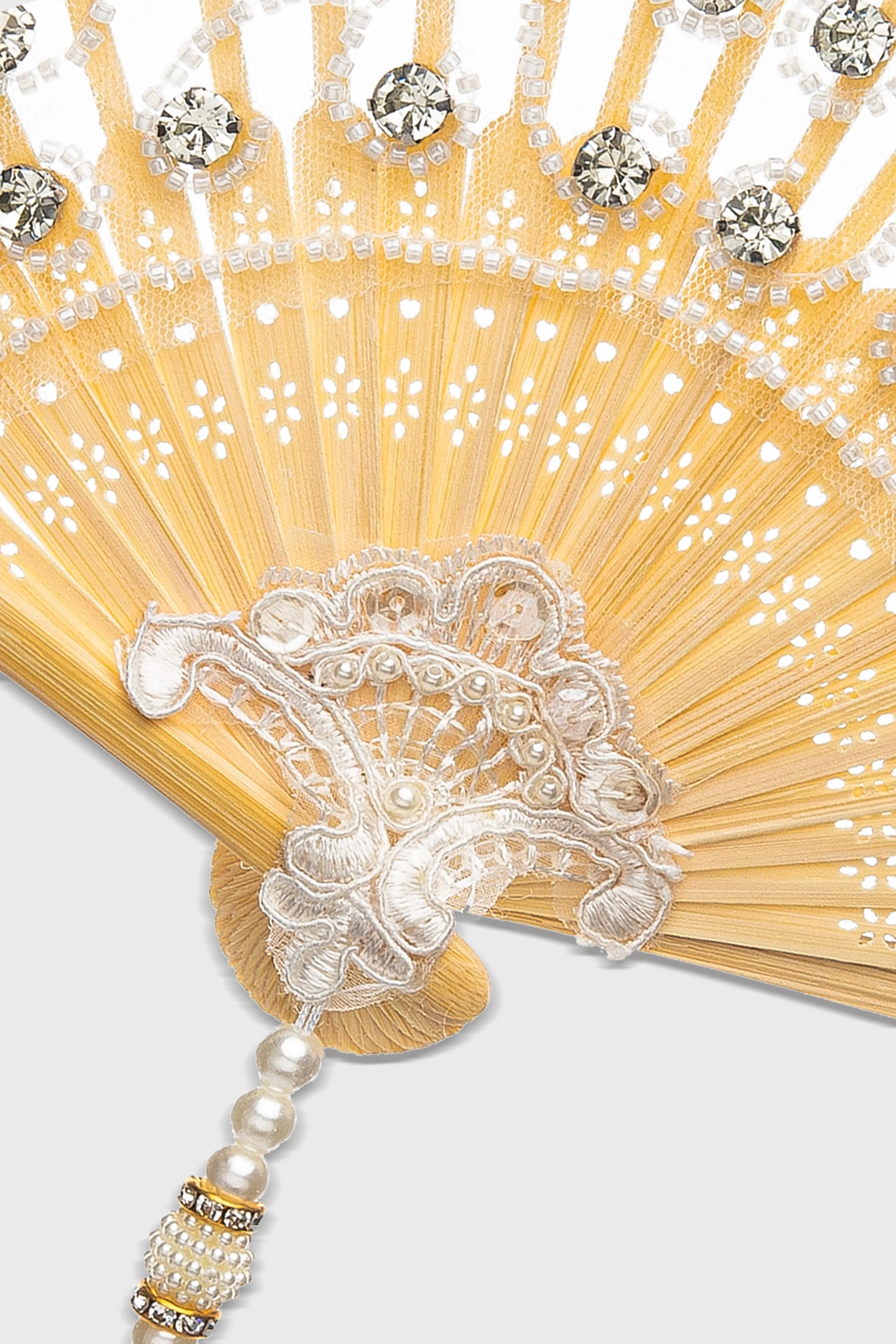 Non-Foldable Vintage Lace Handheld Fan