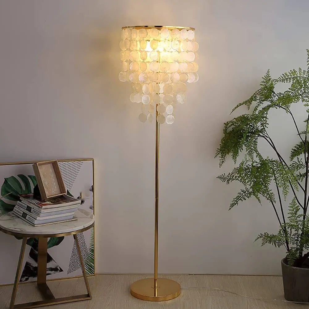 Nordic Light Luxury Seashell Column 1-Light Standing Floor Lamp