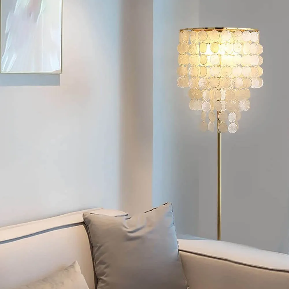 Nordic Light Luxury Seashell Column 1-Light Standing Floor Lamp