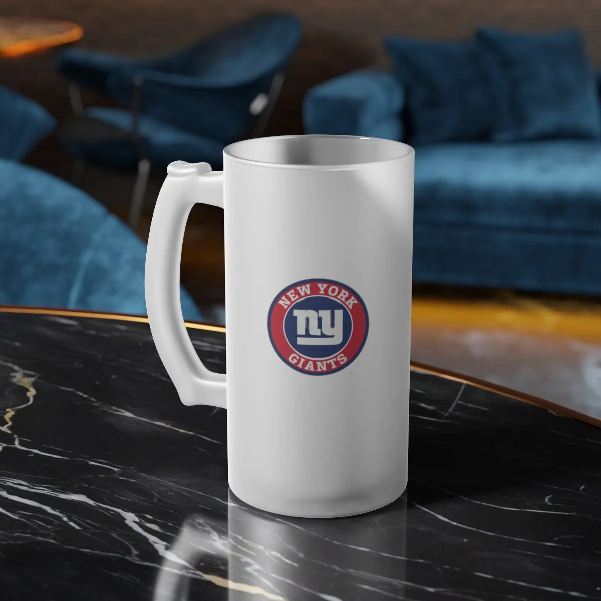 NY Giants Frosted Glass Beer Mug