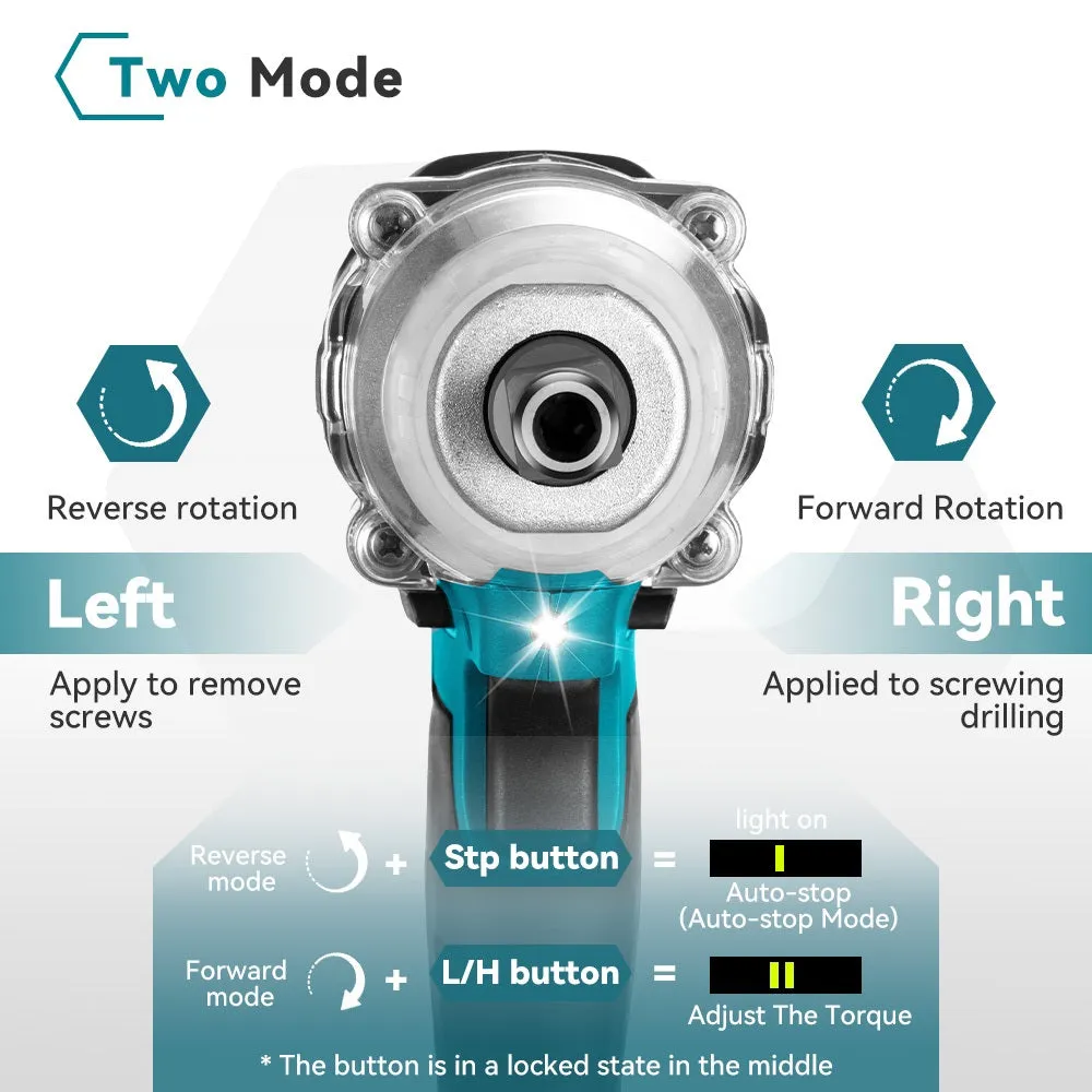 ONEVAN 1/2" 520N·m Torque Cordless Impact Wrench | For Makita 18V Battery